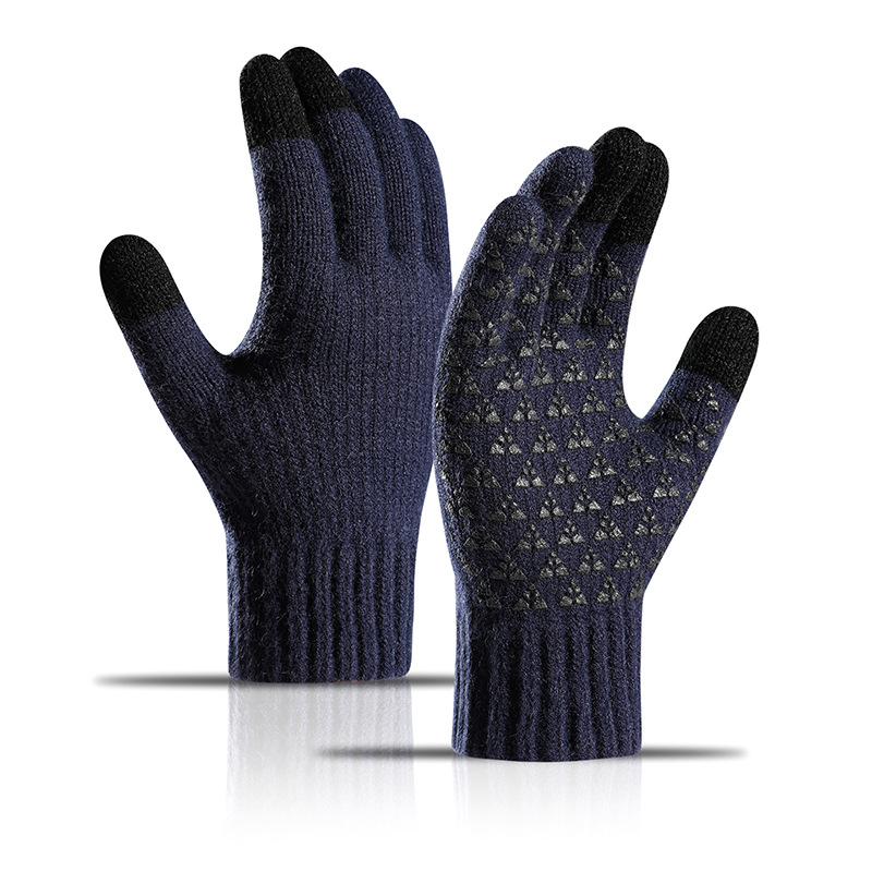 1 paire nouveaux gants tricotés pour hommes d'hiver écran tactile