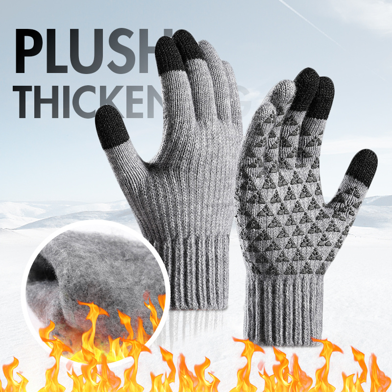 1 paire nouveaux gants tricotés pour hommes d'hiver écran tactile