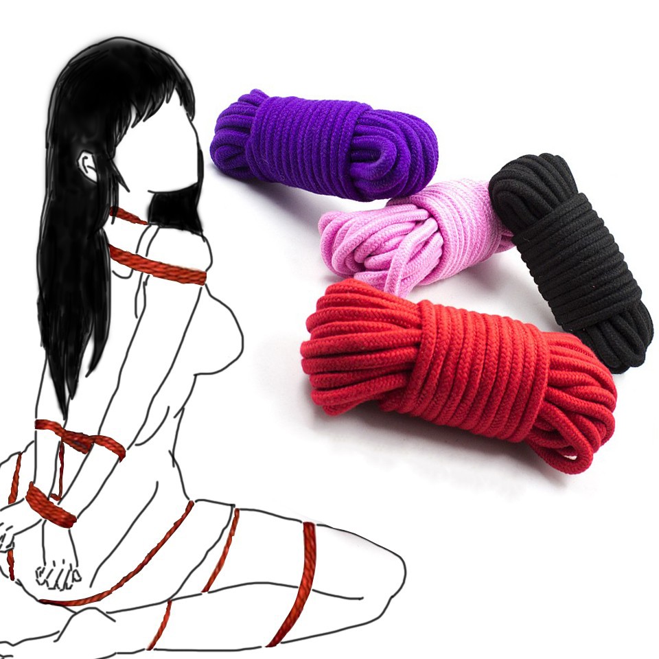 3 cuerdas de bondage de yute azul claro / kit de cuerdas sexuales, maduras  -  España