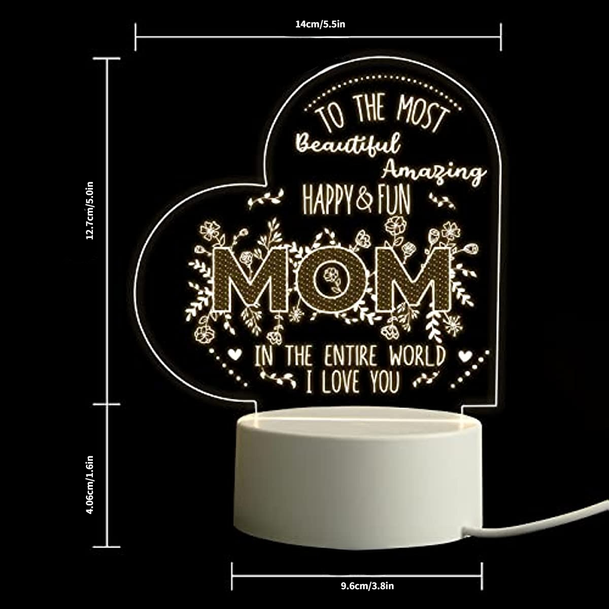 Christmas Gift Ideas Mom Son, Acrylic Night Light