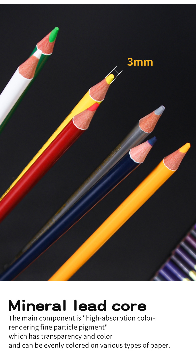 Retour à l'école 150/120/72/48 Couleurs Brutfuner Crayons de couleur  Professionnel Dessin couleur Crayon à colorier