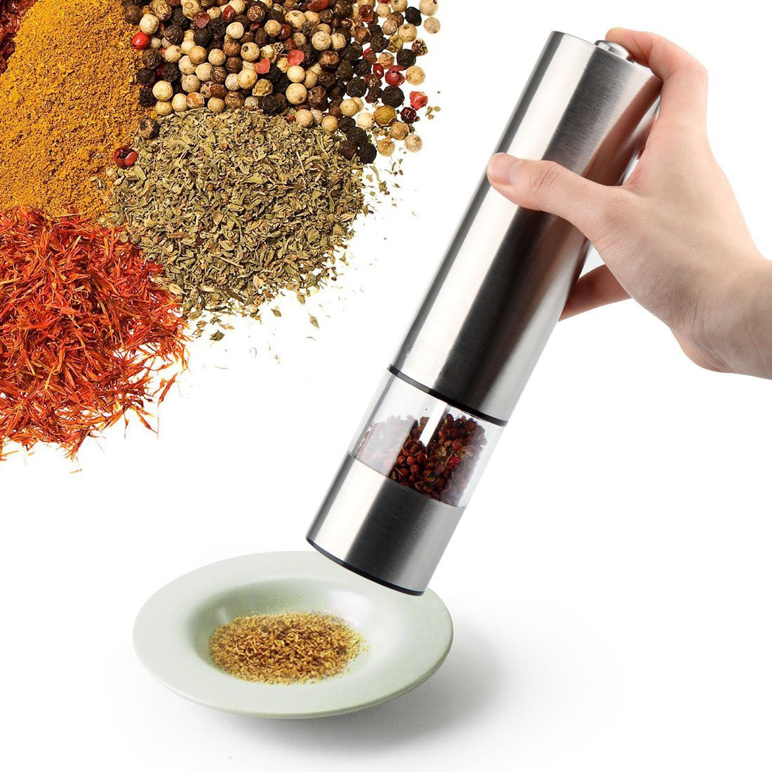 Seven Sport 1pc Electric Pepper / Salt Grinder, Battery Operated