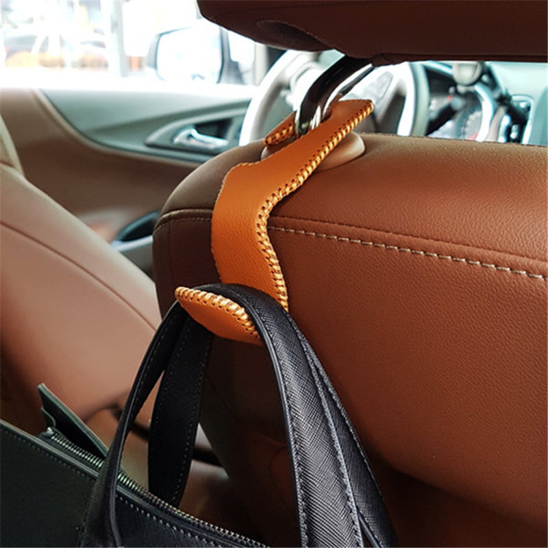 Blue Superior Leather Car Seat Back Headrest Hooks, Auto Seat Hook Hangers  Interior Accessories for Purse Coats Umbrellas Grocery Bags Handbag, 2-Pack