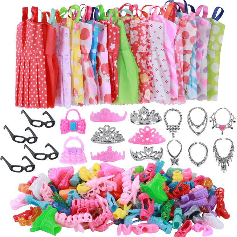 Doll Clothes Accessories For Doll Dress Up Including Random Style 10  Fashion Dresses 10shoes And Necklaces And Crowns Glasses Handbags - Temu  Hungary