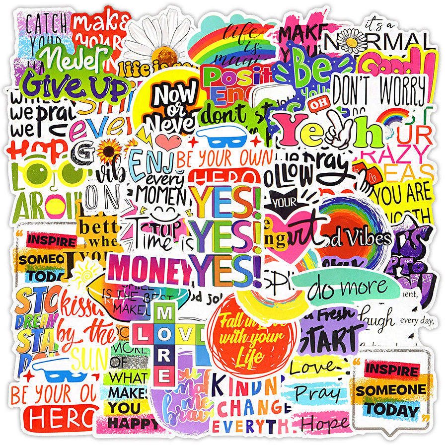 50PCS Motivational Sticker, Inspirational Words Stickers for Teens