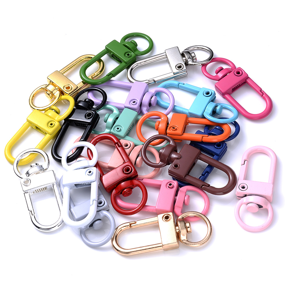  Potosala Plastic Lobster Clasps Hook Clips Lanyard Snap Hooks  for DIY Backpack Key Rings Chains (25mm Clear Lobster Clasp Green)