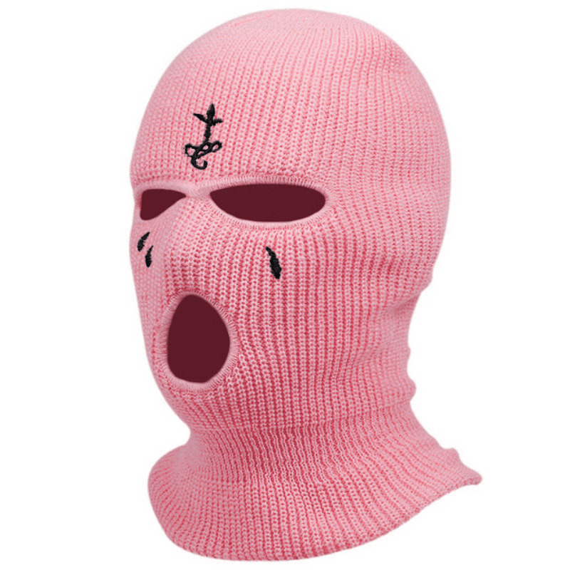 Custom Embroidered 3 Hole Knitted Ski Mask, Embroidery Ski Mask,  Personalized Balaclava, Winter Full Mask, Full Face Mask, Ski Mask -   Israel