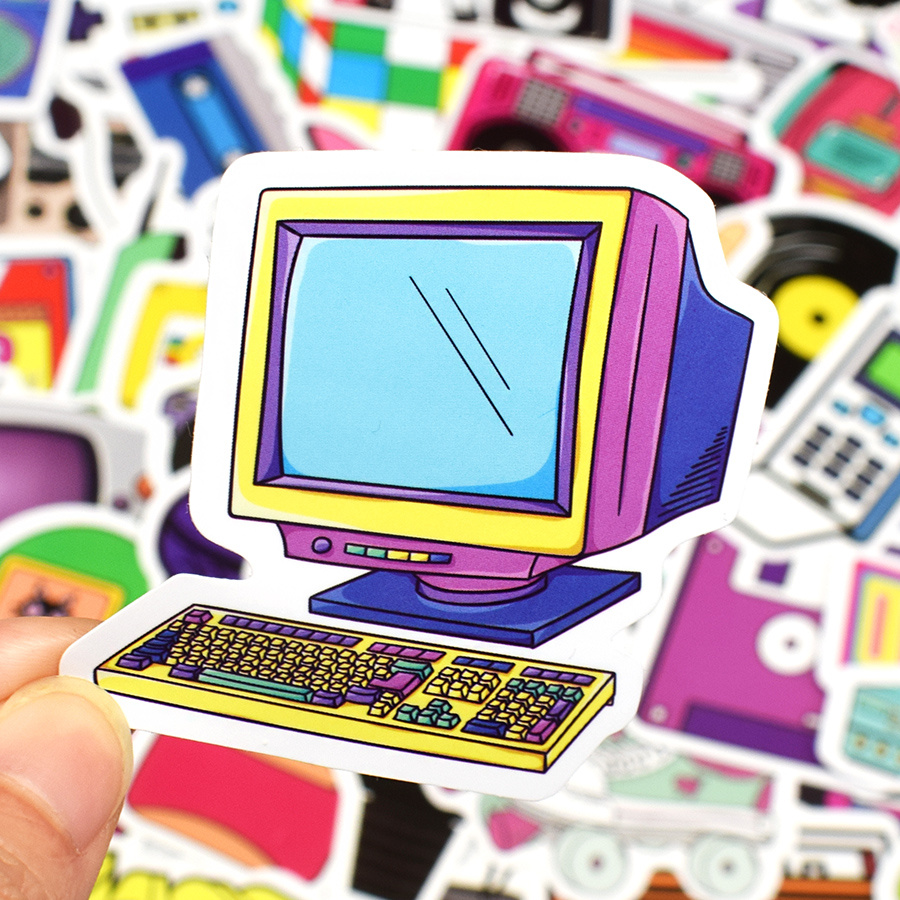 60Pcs 80s 90s Stickers Retro 90s Stickers for Water Bottles 80s