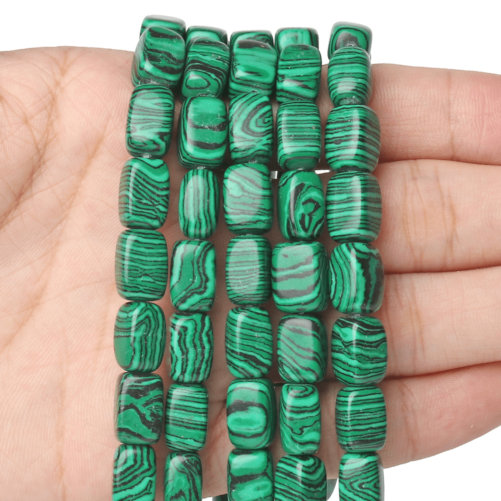 

8x12mm Natural Stone Green Malachite Loose Beads Cube Shape Beads For Jewelry Making Diy Handmade Bracelet Necklace