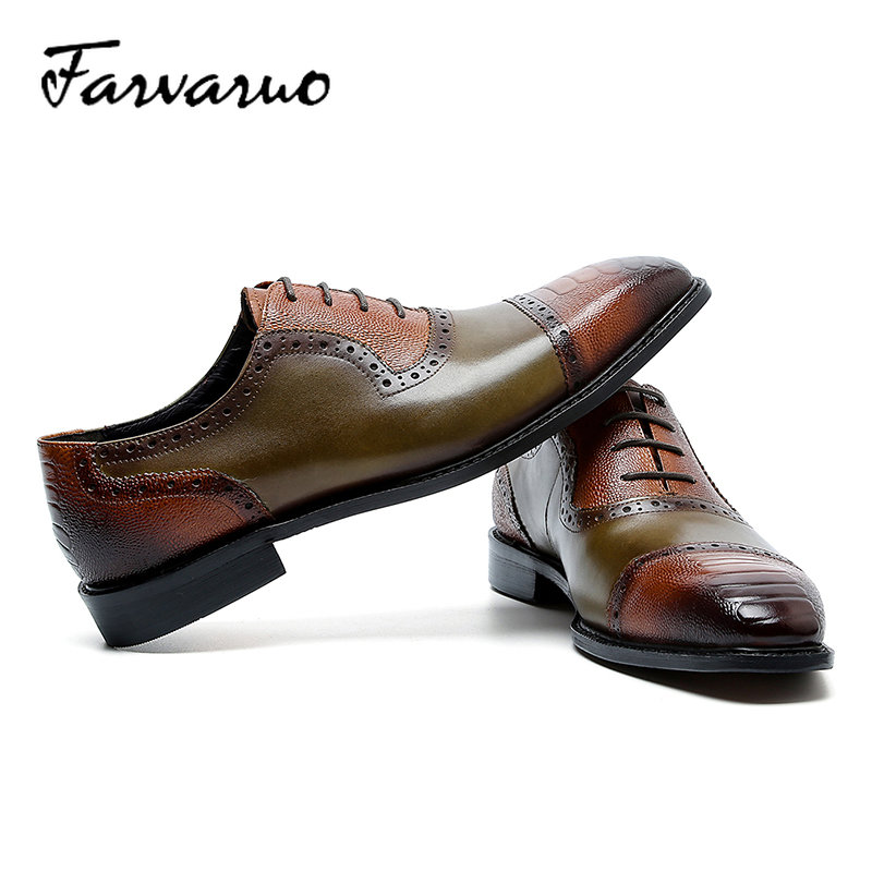 Mens tan cap hot sale toe dress shoes