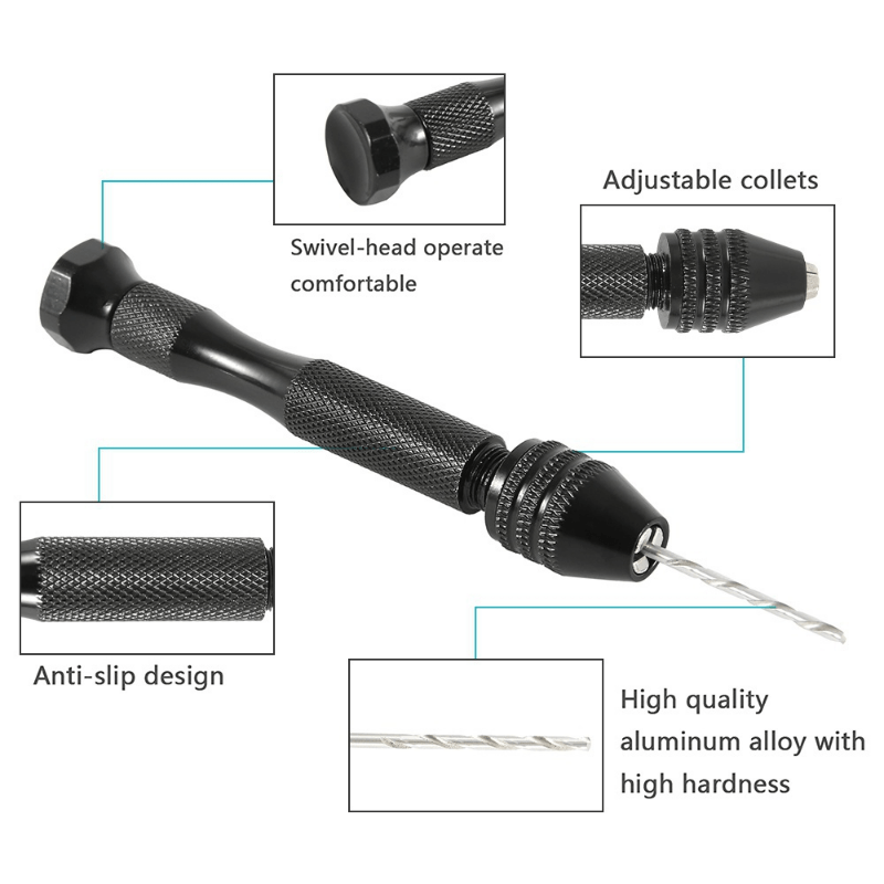 Mini Hand Drill Spiral Hand Drill 4 with Spring Drilling Pin Vise Chuck  France