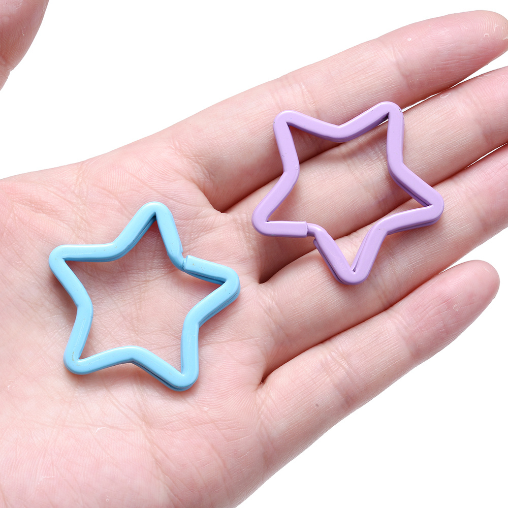 Colorful Planted Key Circle Ring Big Star Key Split Rings - Temu Canada