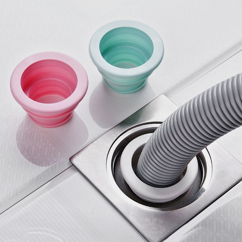 Outus 4 Stück Abflussrohr Schlauchdichtung Deodorant Silikon Stecker  Verschlussstopfen Kanaldichtung Ring Waschmaschine für Bad Küche Reinigung