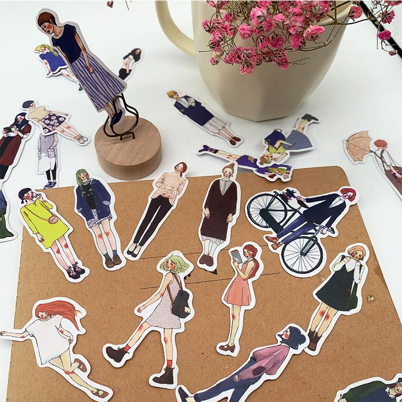 Cute Girls Stickers Diary Stickers Scrapbooking Decoration - Temu