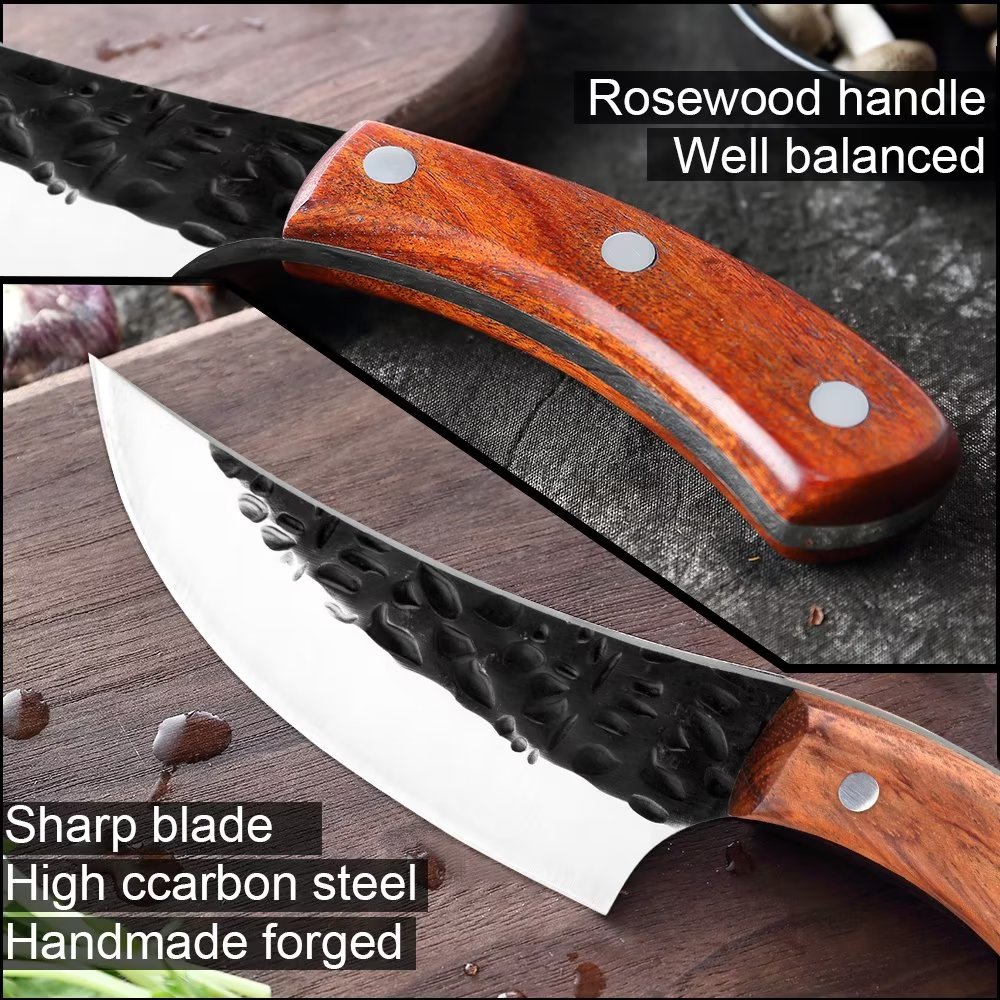 Comprar Cuchillo japonés de 3 uds, cuchillos de deshuesar de cocina de  acero hechos a mano, Juego de Cuchillos de Cocina, cuchillo de carnicero