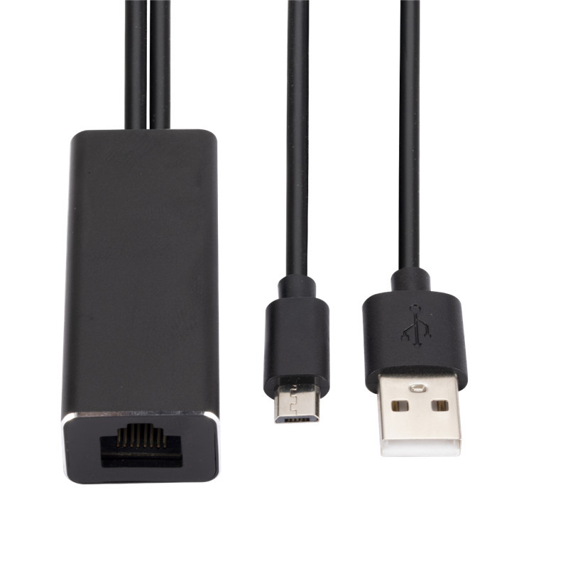 Chromecast Ethernet Adapter, Micro USB to RJ45 LAN Port with 3 USB