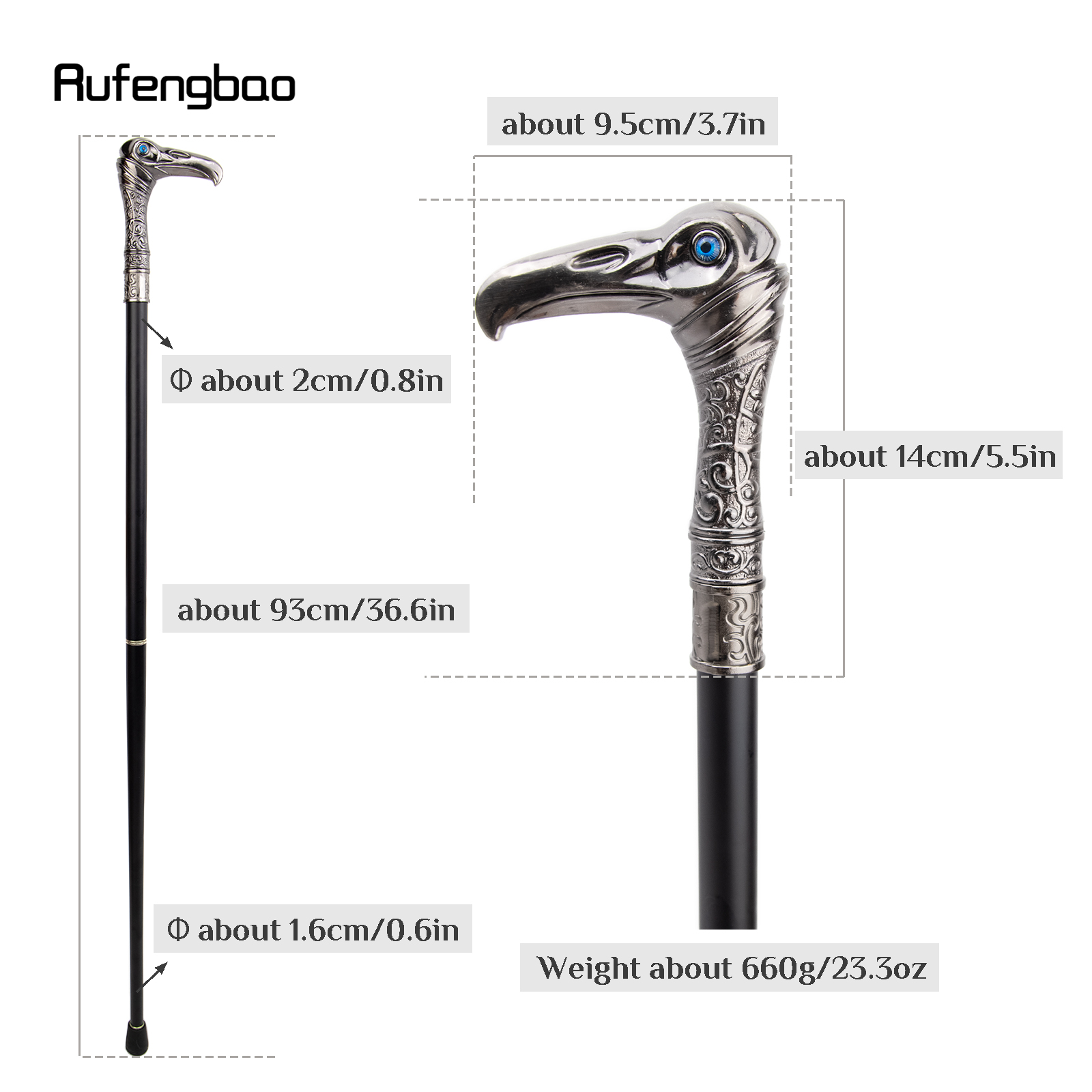 Eagle Head Fashion Walking Cane Decorative Stick Cospaly - Temu