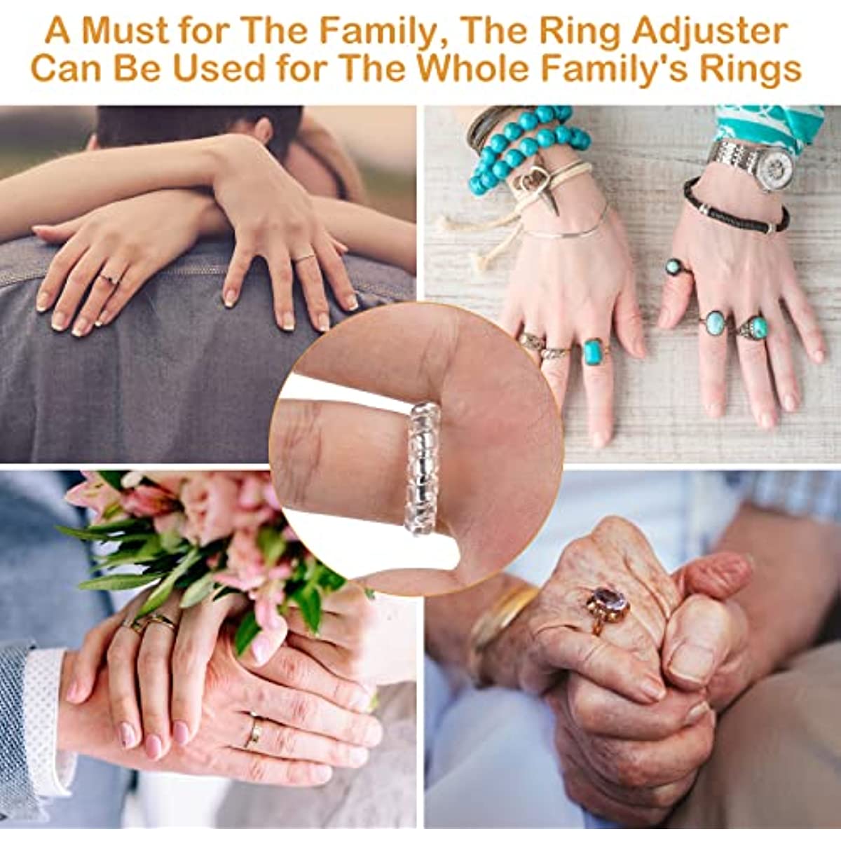 Ring Sizer for Loose Rings Women and Ring Size Adjuster Invisible Ring  Guards - Ring Spacer Ring Connector for Wedding Rings Fitter Tightener  Resizers
