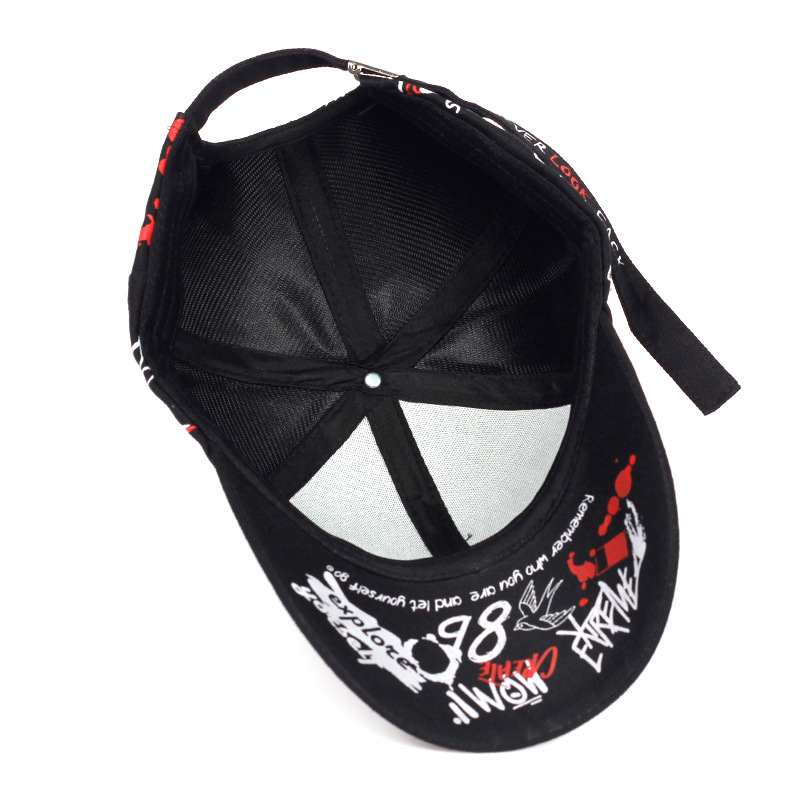 Graffiti-Style Fashion Baseball Cap - Casual Hip Hop Streetwear, Polyester details 4