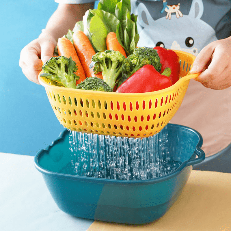 8pcs Multifunctional Vegetable Washing Basket And Fruit Storage