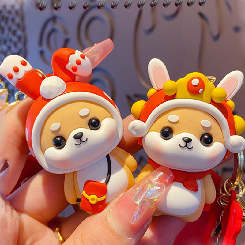 Cute Cartoon Shiba Inu Car Key Chain Creative Fortune Good - Temu