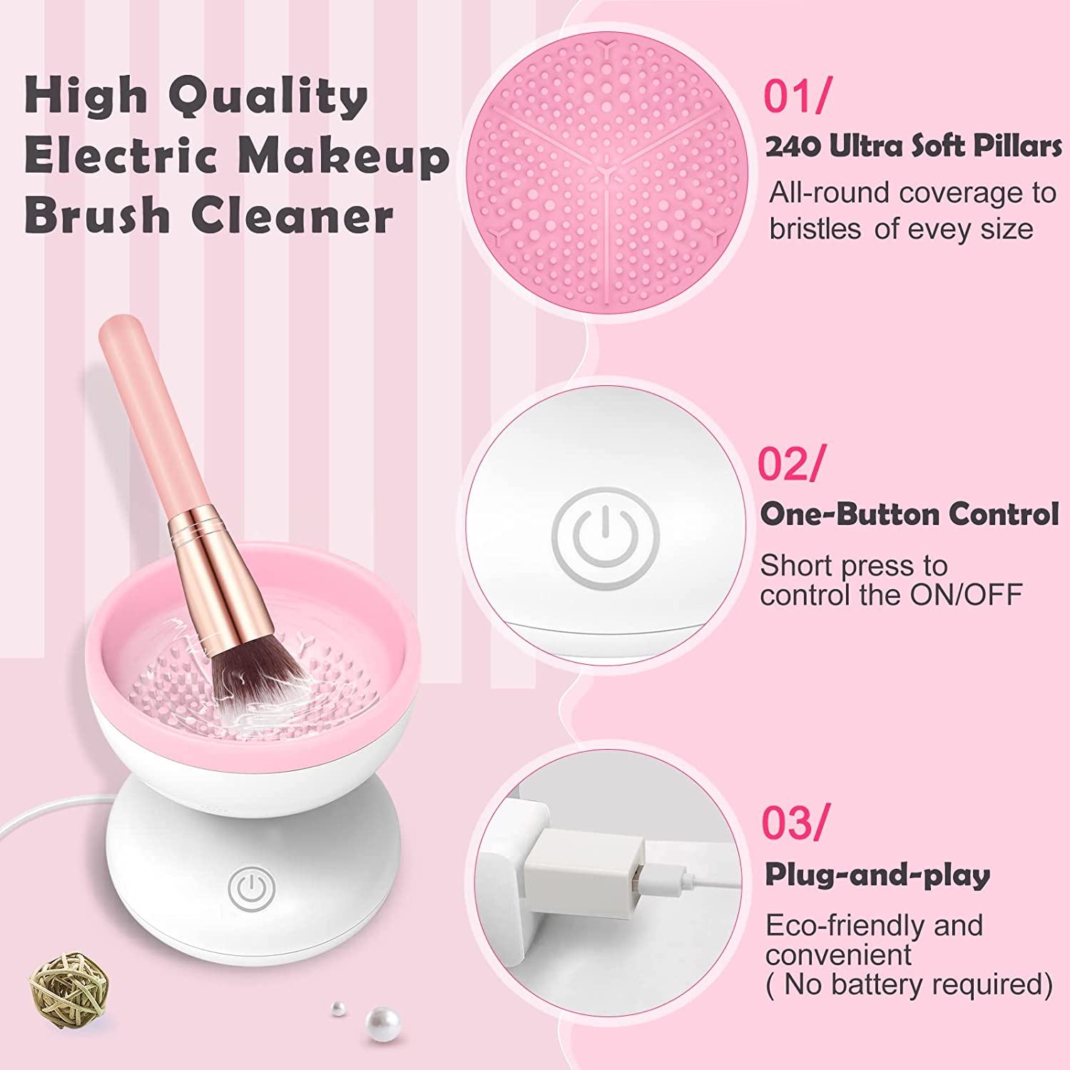 Electric Makeup Brush Cleaner Machine Silicone Brush Cleaner - Temu
