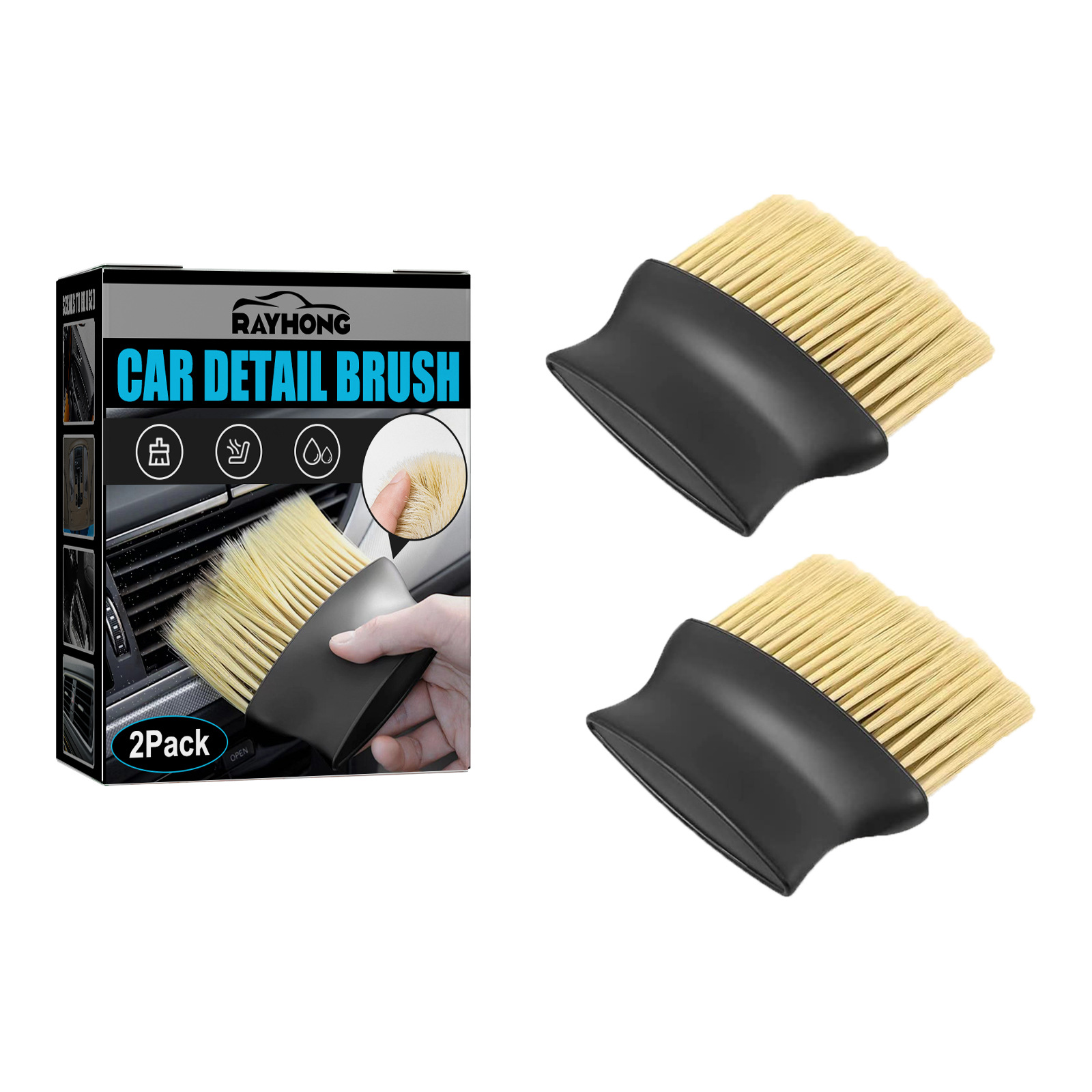 Car Interior Cleaning Soft Brush Cleaning Tool Dashboard Air Outlet Gap  Dust Removal for Home Office Detailing Auto Maintenance