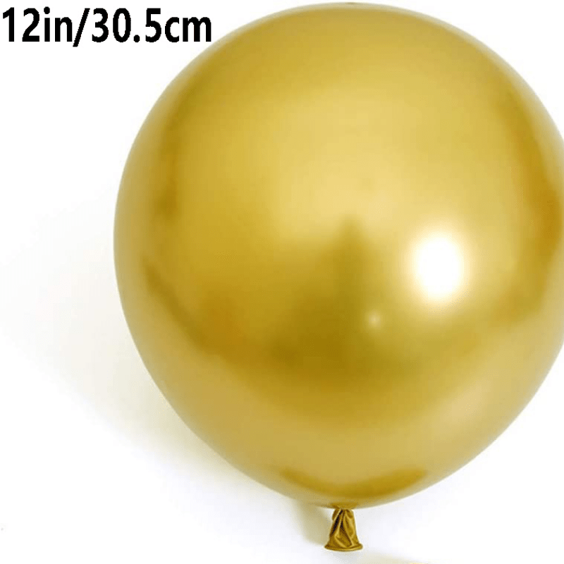 Globos dorados metálicos de 12 pulgadas, paquete de 50 globos de látex de  color dorado cromado, calidad de helio, para cumpleaños, graduación, baby