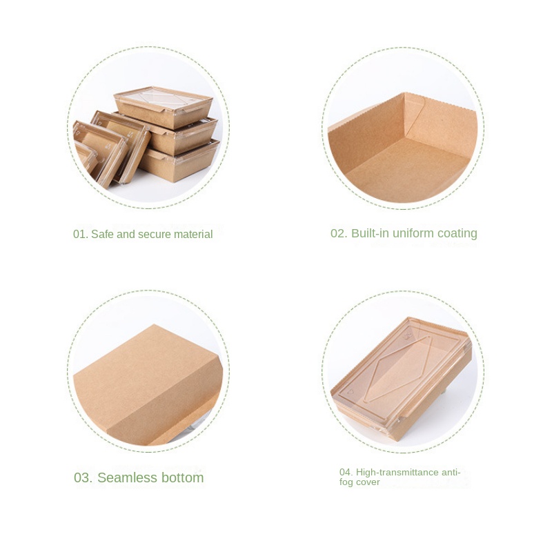 Sushi Box Disposable Environmental Paper Bento Box Transparent