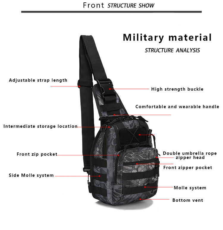 Bolsa de senderismo para hombre Camo Double Shoulder Mochila