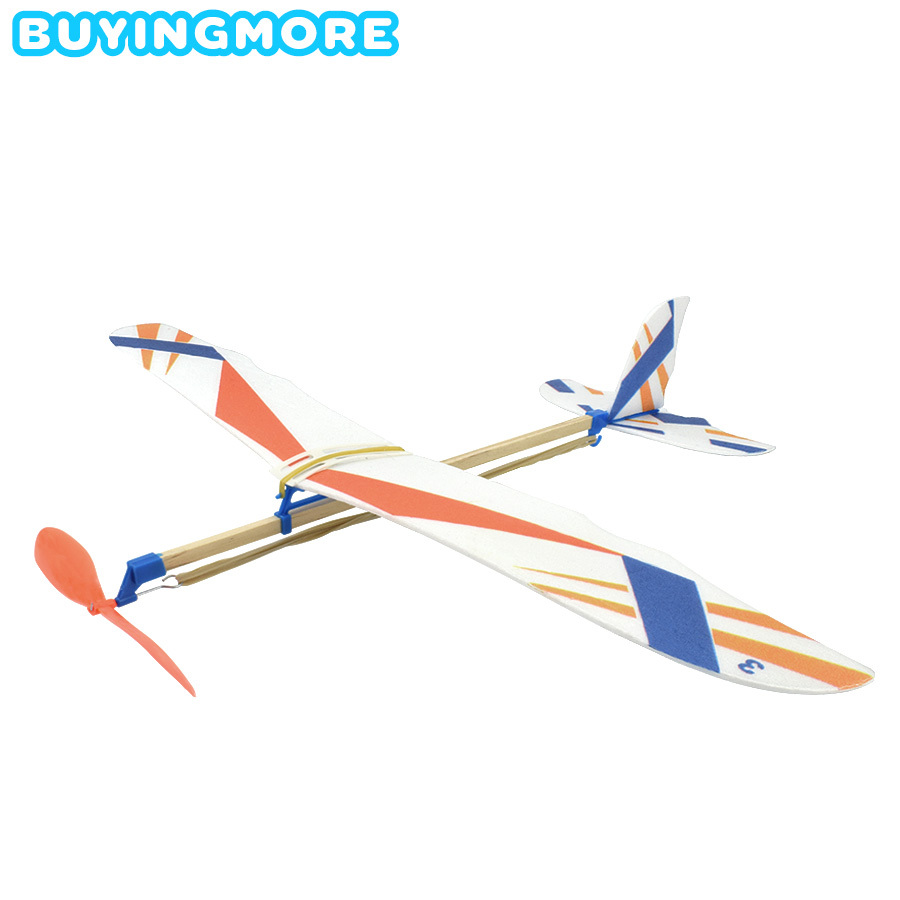 Diy Kids Toys Rubber Band Powered Aircraft Model Kits Toys For Children Foam Plastic Assembly