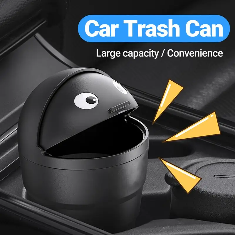 Cute & Leakproof Car Trash Can - Universal Auto Organizer Storage Box With  Swing Lid