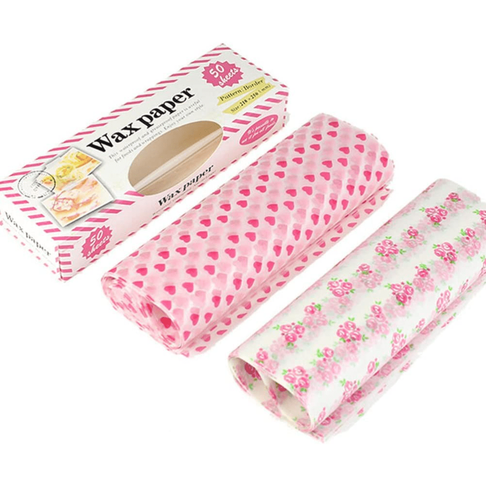 50 Sheets Wax Paper Food Picnic Paper Disposable Food Wrapping Greaseproof Paper Food Paper Liners Wrapping Tissue for Plastic Food Basket, Size: 8.58