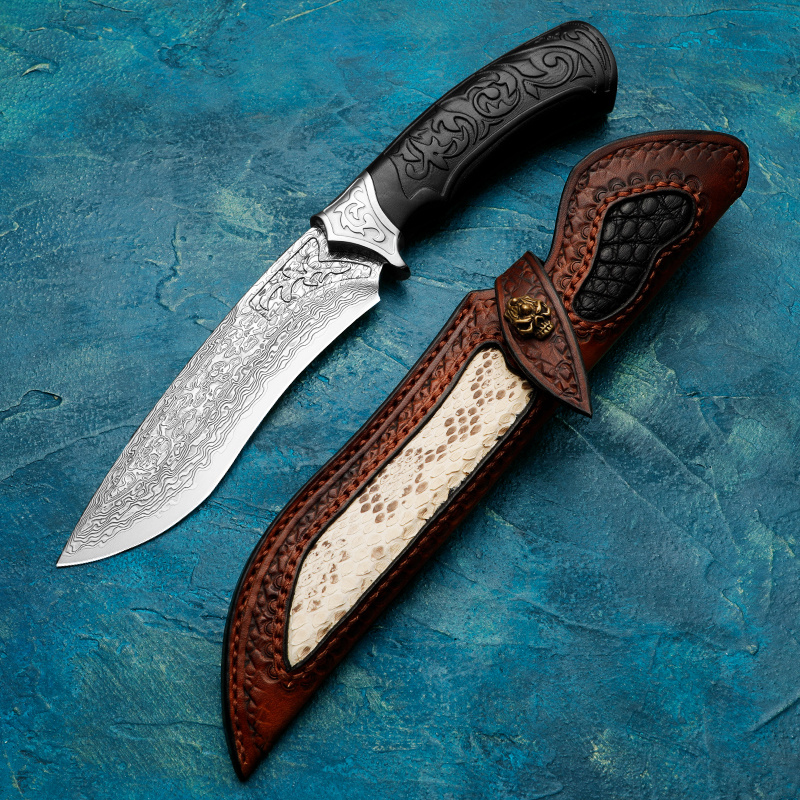 Huangfu Damascus Pattern Chef Knife Outdoor Camping And - Temu