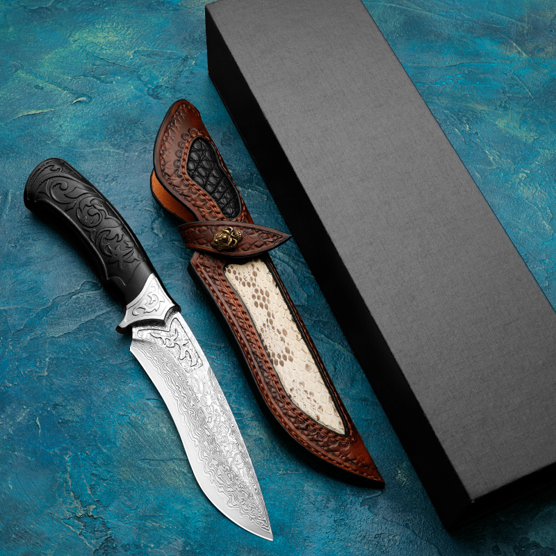 Huangfu Damascus Pattern Chef Knife Outdoor Camping And - Temu