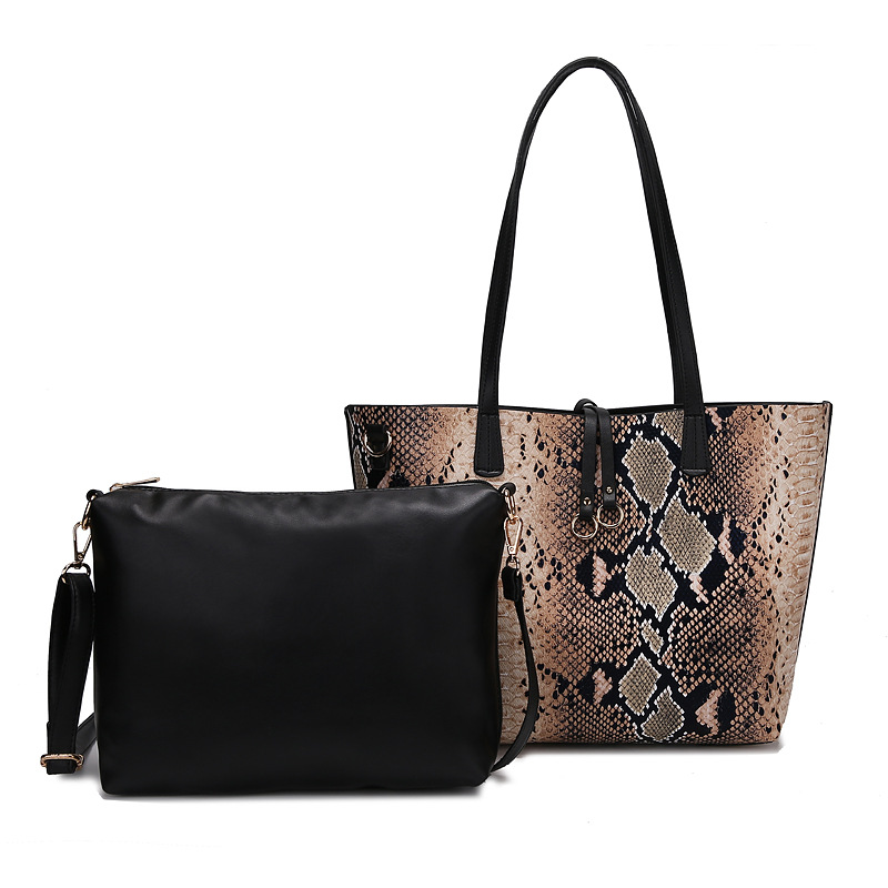 Snakeskin Pattern Tote Bag Set Women s Trendy Handbag With Temu