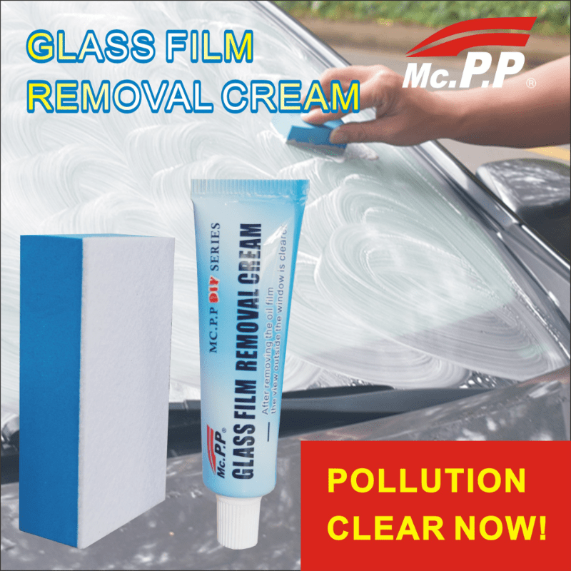 2pcs Glass Film Removal Cream, Car Glass Oil Film Cleaner, Car Windshield  Oil Film Cleaner With Sponge