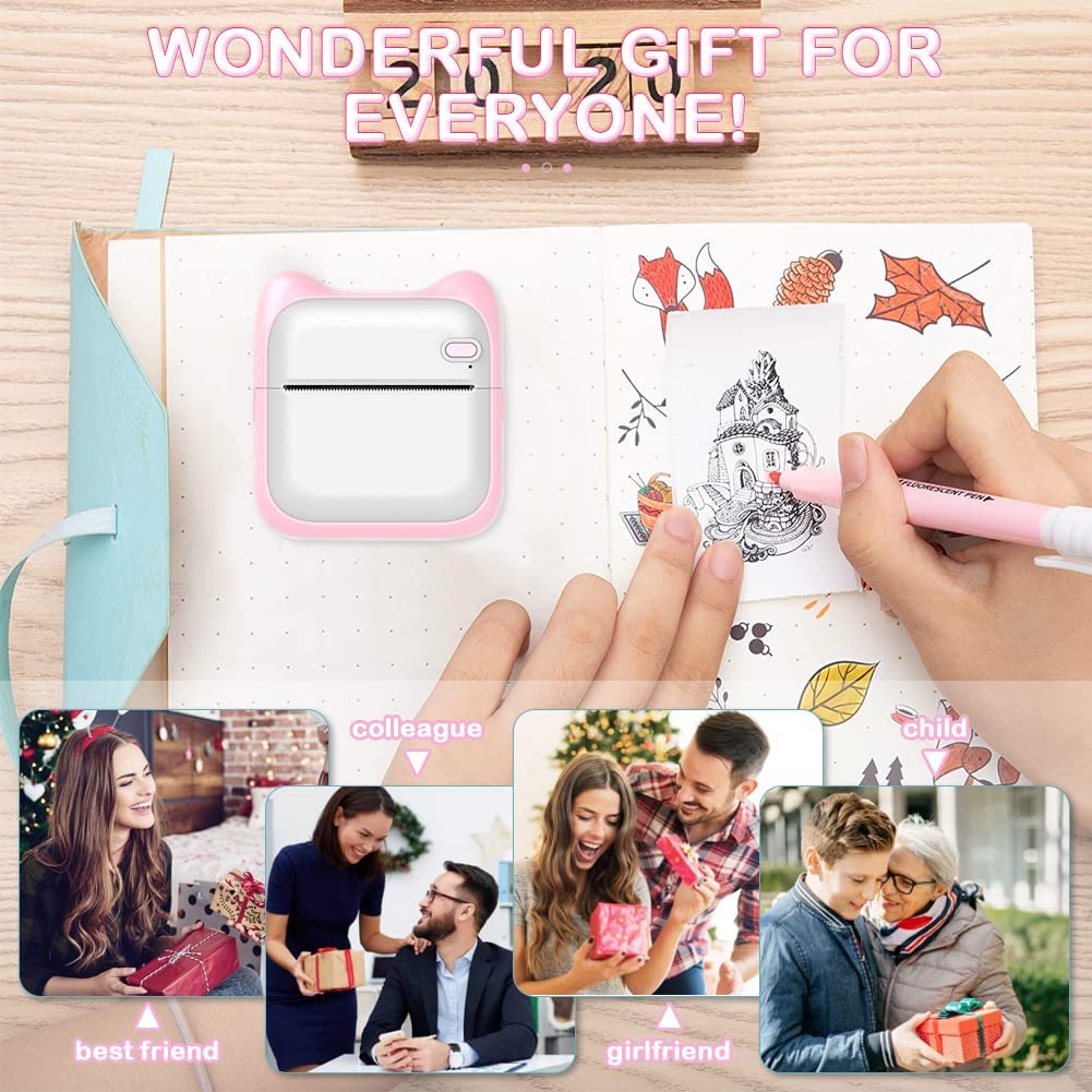 Mini Imprimante Photo Pour IPhone/Android, Imprimante Photo Thermique  Portable 1000mAh Pour Les Notes Détude De Cadeau Travail Enfants Photo Mémo  Photo Du 9,77 €