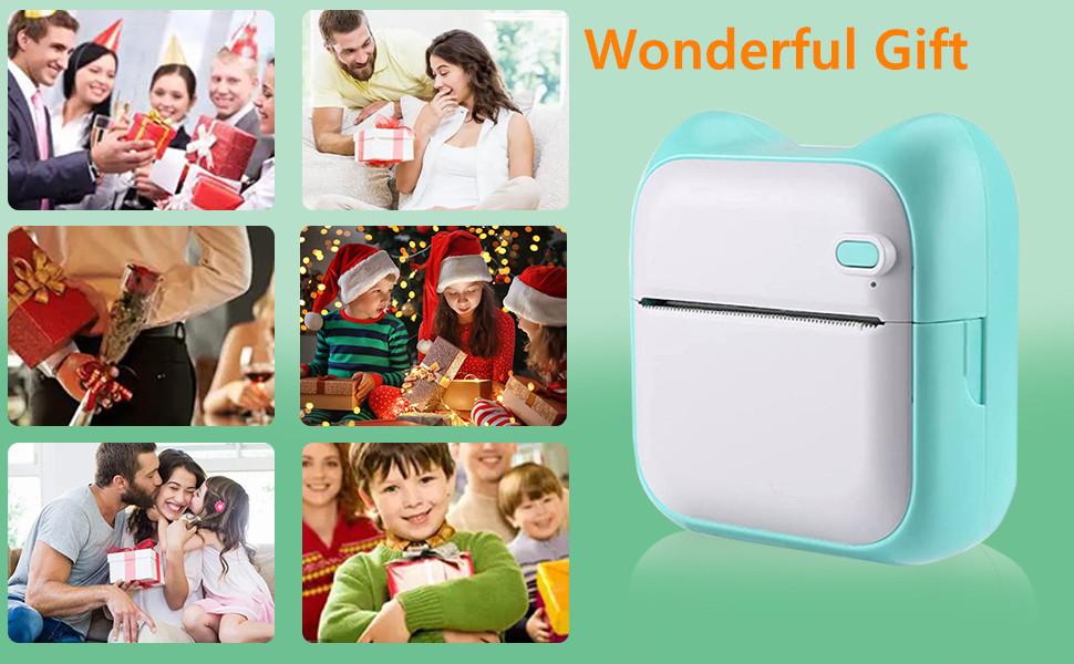 mini photo printer for iphone android 1000mah portable thermal photo printer for gift study notes work children photo picture memo details 7