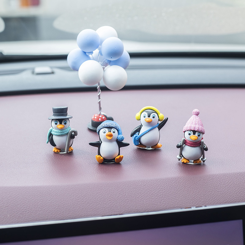 4 Stück Mini Süße Pinguin Figuren Auto Ornamente Auto - Temu Germany