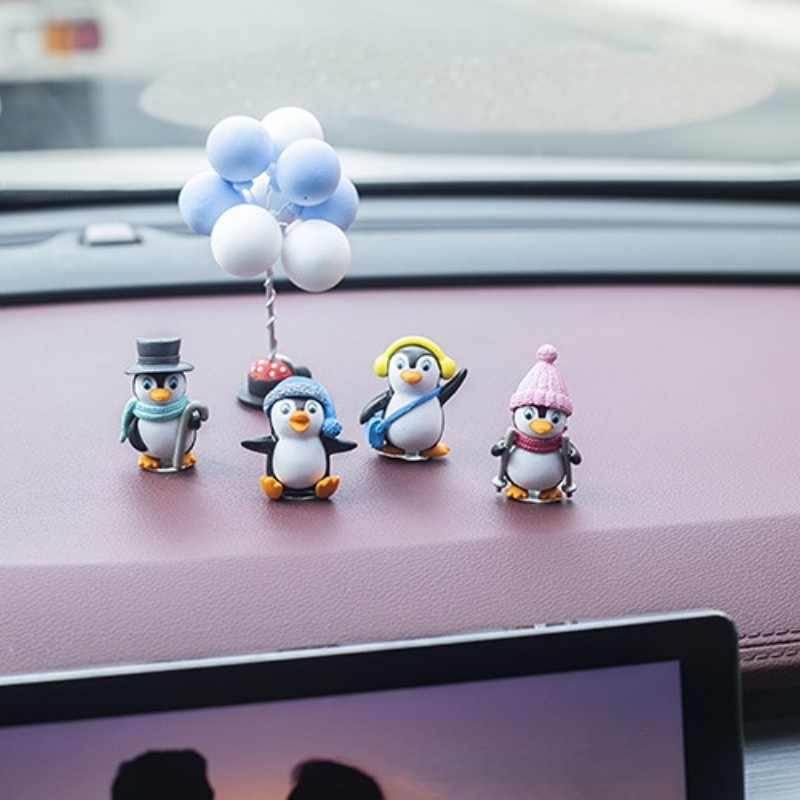 4pcs mini figurines de pingouin mignon ornements de voiture - Temu Canada