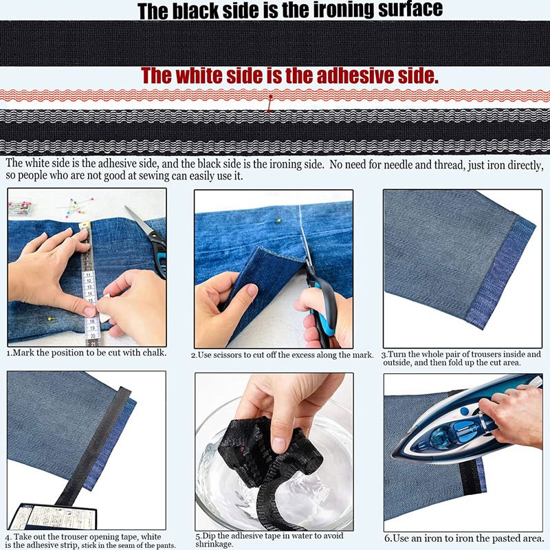 5M Self-Adhesive Quick Pants Paste No Sew Hemming Iron on Pants