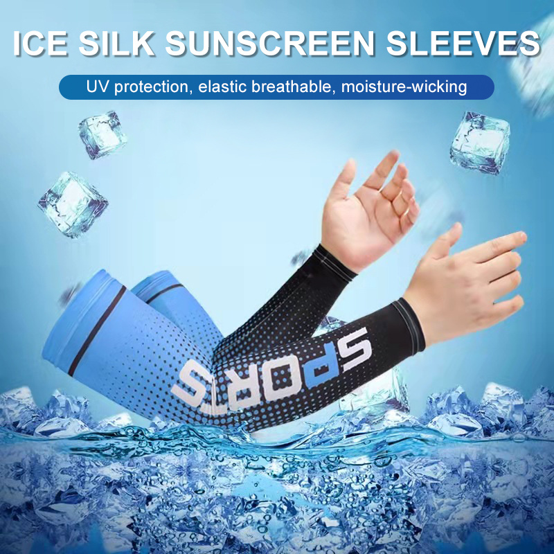 Uv Protection Ice Silk Arm Sleeves Anti slip Grip Outdoor - Temu