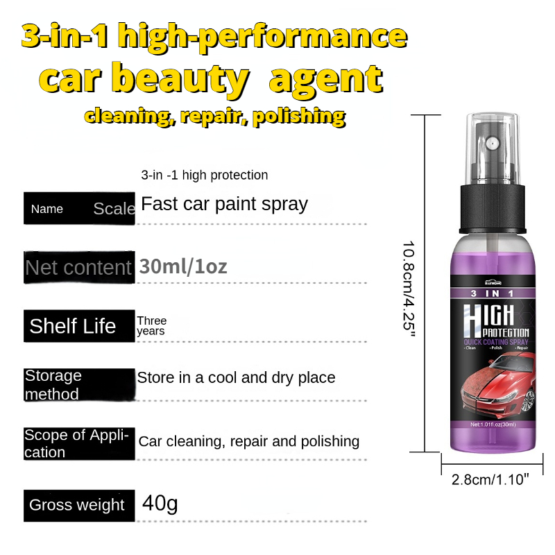 3 In 1 High Protection Fast Car Paint Spray Automatic Hand Paint Color  Change Cleaning Coating Spray