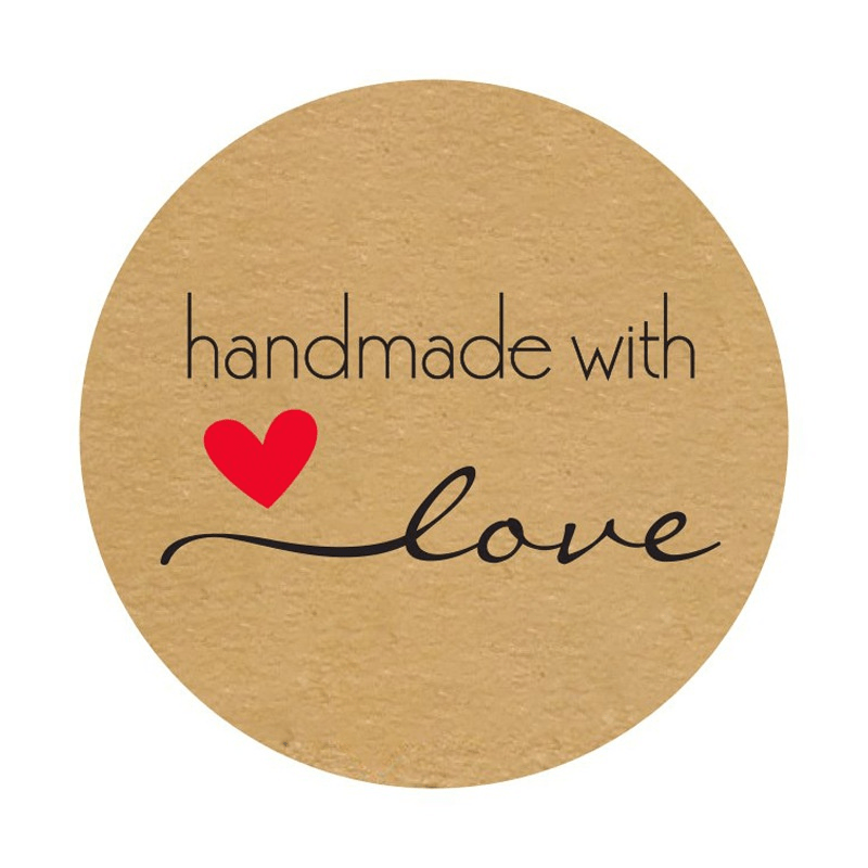 Handmade With Love Stickers, Small Business Label Stickers, Packaging  Stickers, Custom Kraft Stickers for Small Businesses, Labeling Idea 