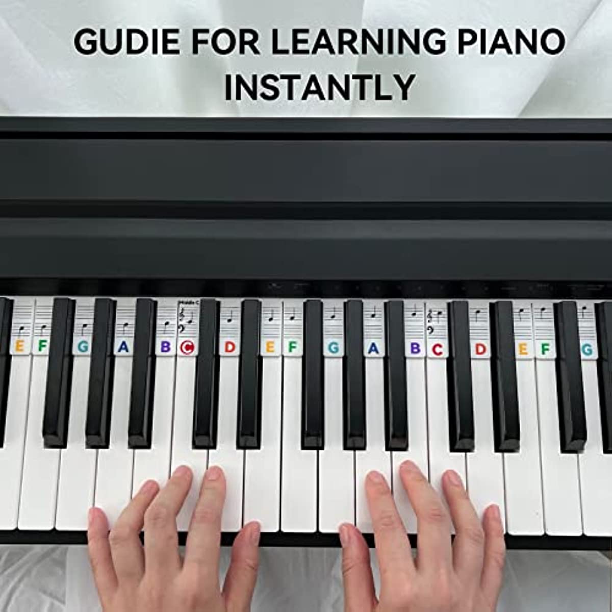88 touches, 61 touches universelles, guide de notes de piano pour  débutants, étiquettes de notes de clavier de piano amovibles, fabriquées en
