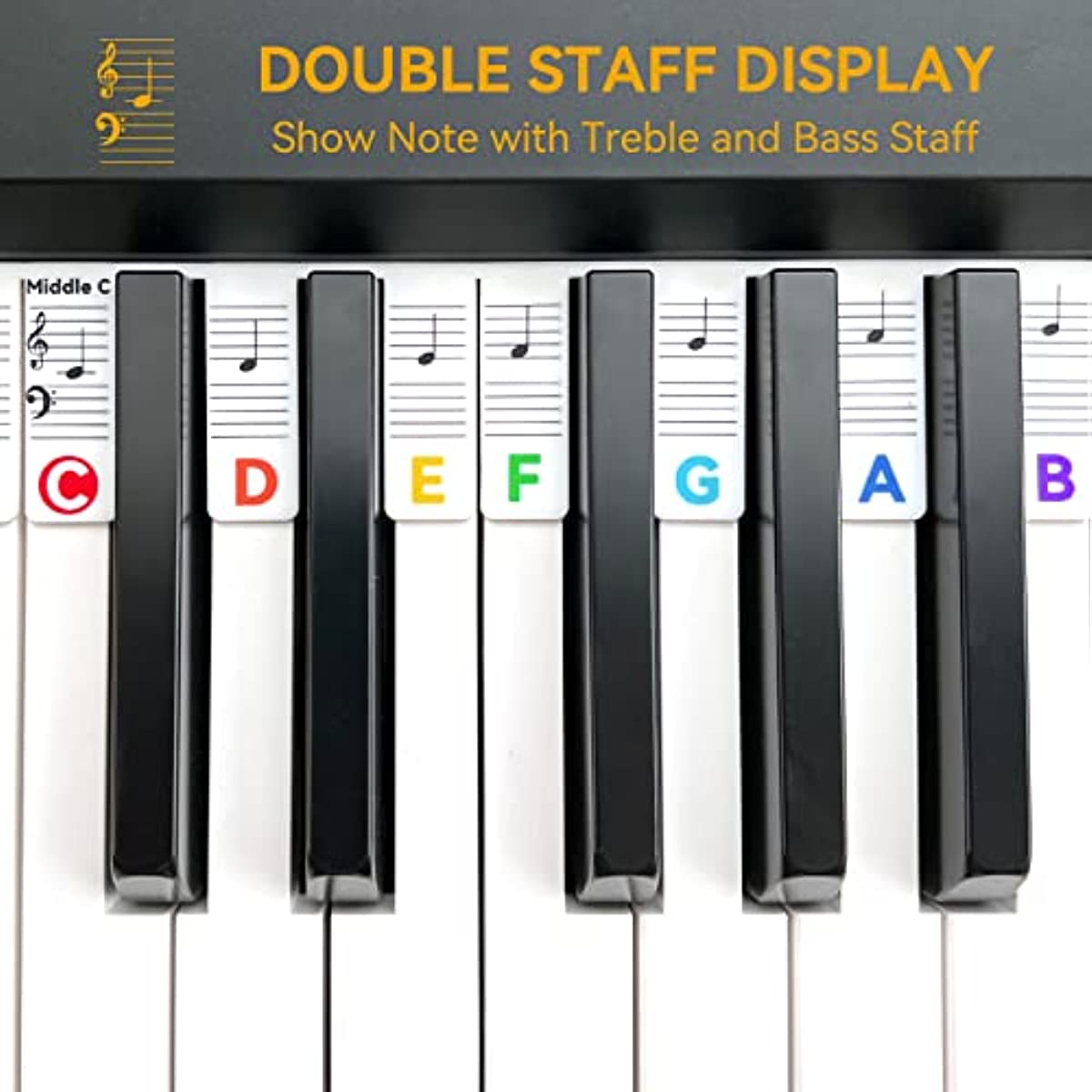 Removable Piano Keyboard Note Labels 88 Key Full Size
