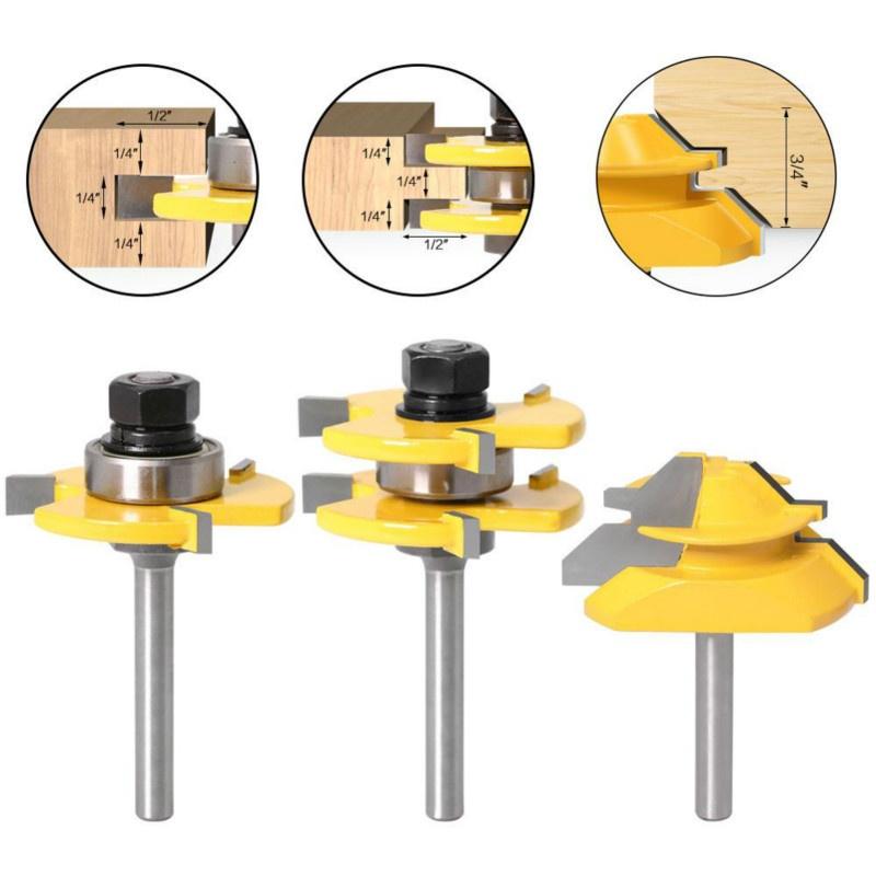 1/4'' Shank Router Bits Set with 45 Lock Miter Bits