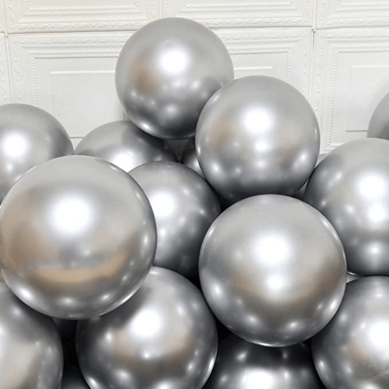 Globos metálicos plateados, 50 globos de 5 pulgadas, globos plateados,  globos cromados plateados, globos metálicos, globos de látex plateado, kit  de