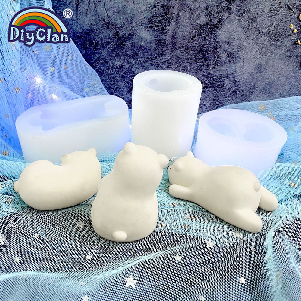 2 Pack Bear Mold 2 Pack Different Bear Mold Bear Candle Mold Resin Casting  Mold Soap Making Molds Silicone Mold For Candle Home Decorate Mold Candle M